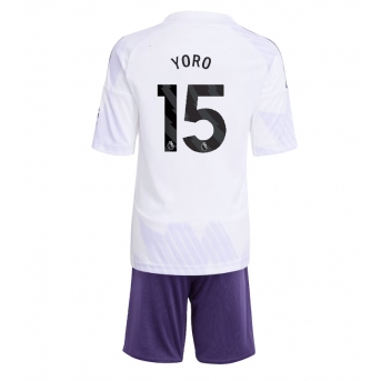 Billige Fotballdrakt Manchester United Leny Yoro #15 Replika Bortedraktsett Barn 2025-26 Kortermet (med bukser)
